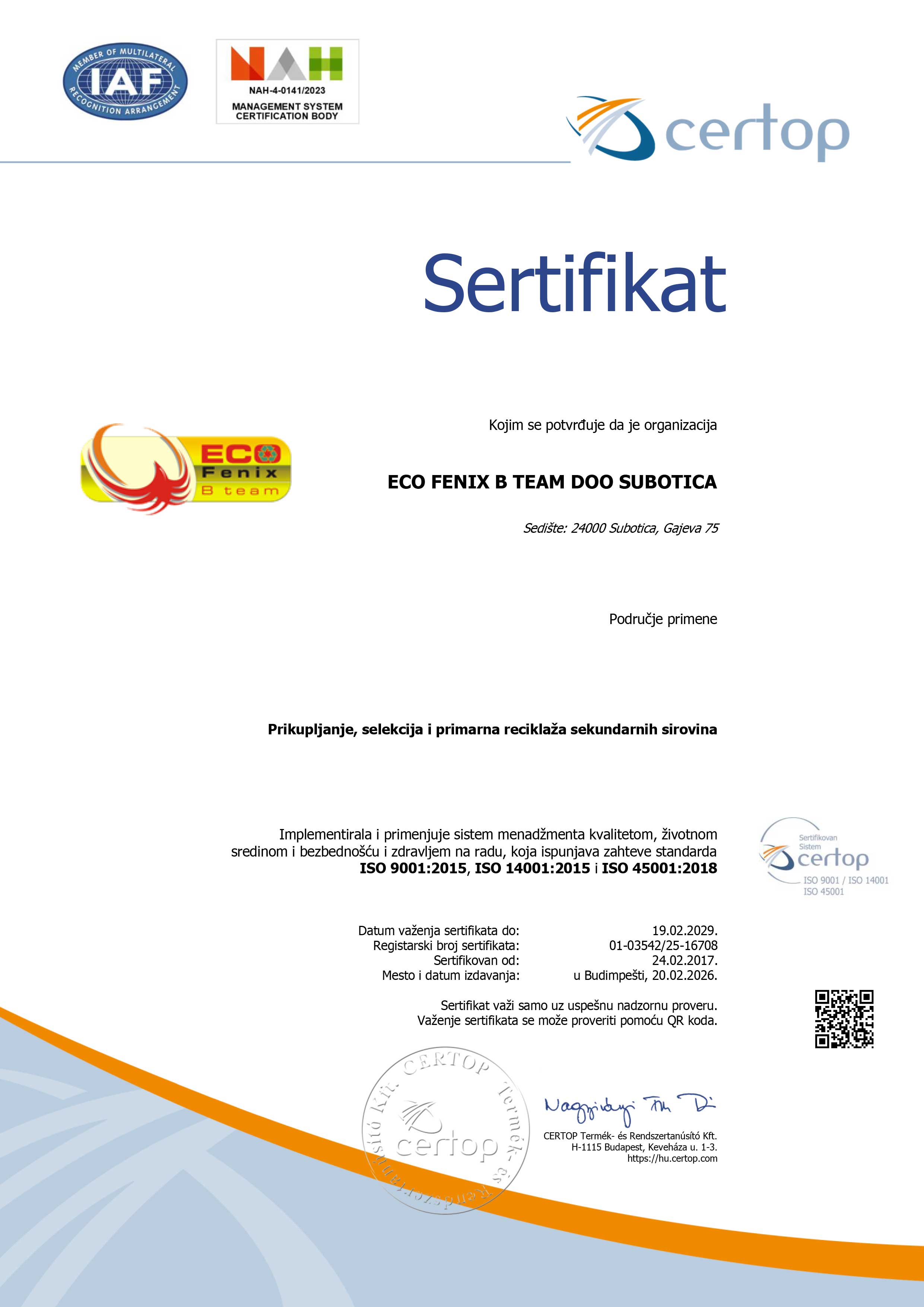 Sertifikat CERTOP